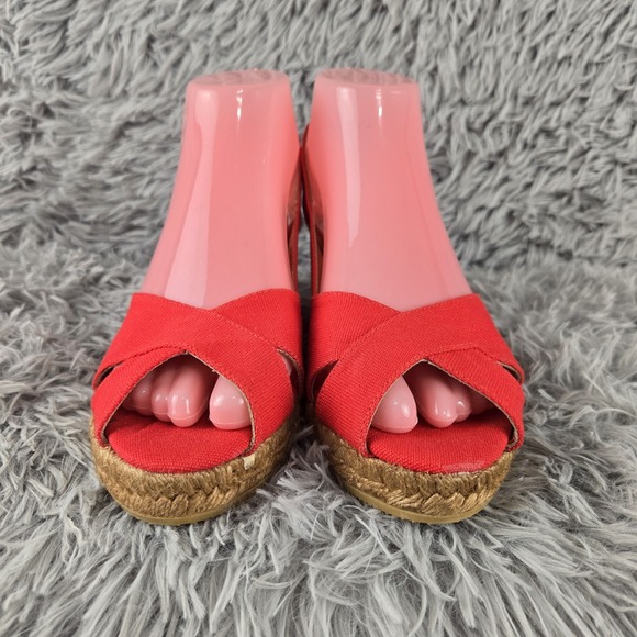 Viscata Barcelona Womens EU 40 US 9-9.5 Red Slip On Espadrilla 3" Wedges Sandals - Picture 2 of 10
